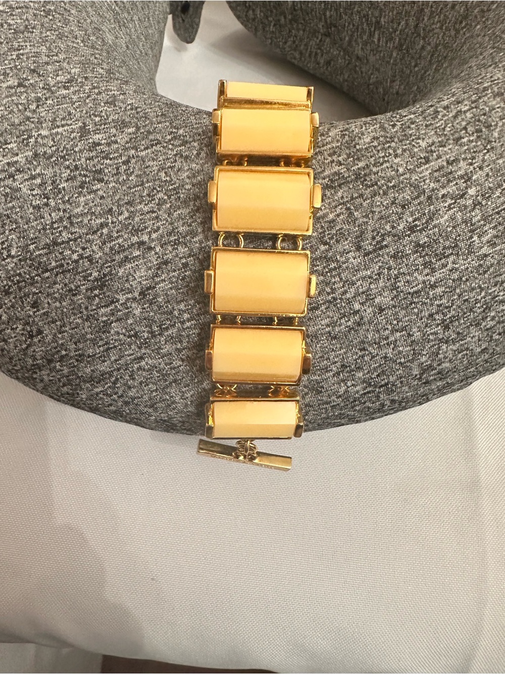 Vince Camuto Gold-Tone Bracelet with Cream Enamel Panels